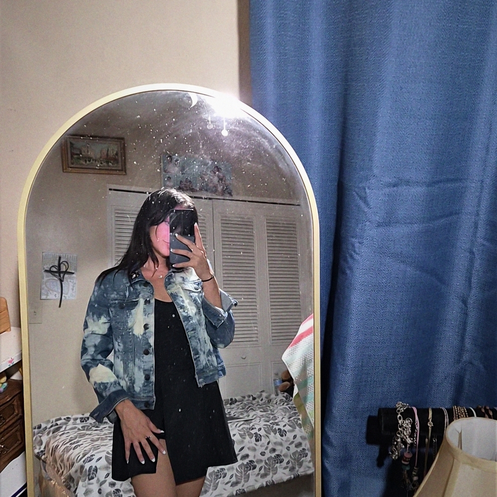 Stylish Blue Tie-Dye Jean Jacket